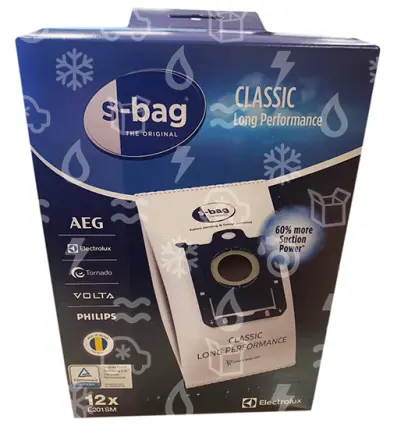 sada sáčků vysavače ELECTROLUX, E201SM, 12ks, S-bag, long performance